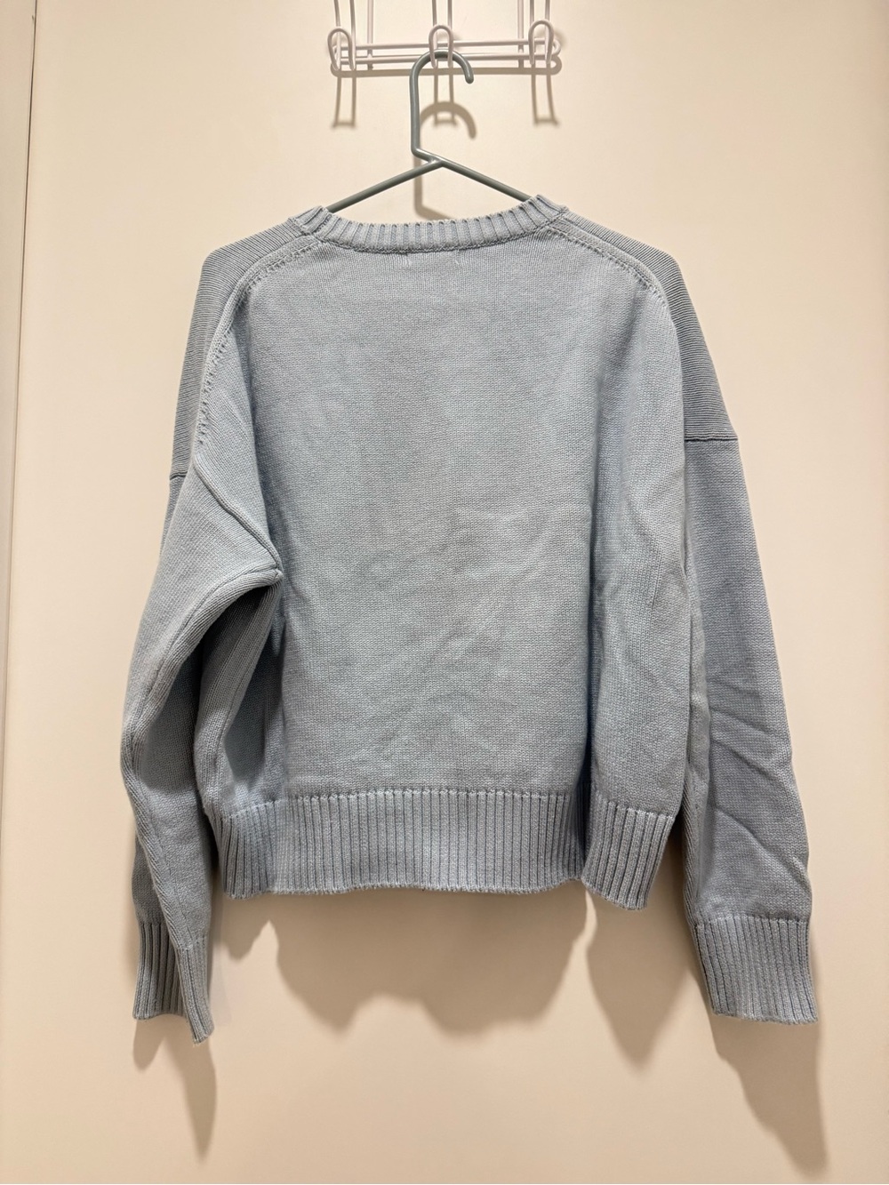 Quince Blue Crewneck Cotton Sweater - Picture 5 of 5